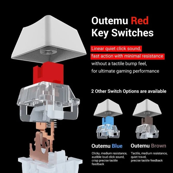 Redragon KUMARA Mechanical Gaming Keyboard White-Red switch