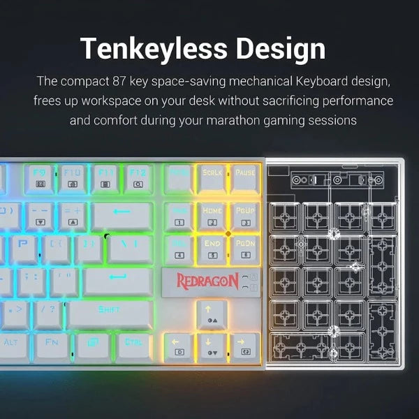 Redragon KUMARA Mechanical Gaming Keyboard White-Red switch