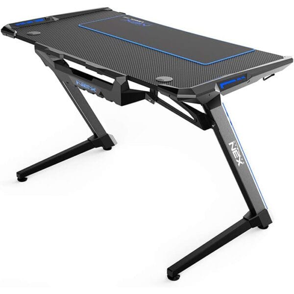 DXRacer NEX Gaming Desk – Black/Silver/Blue