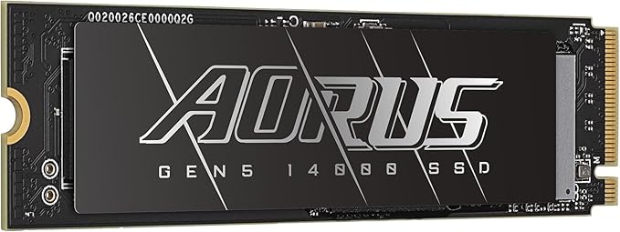 GIGABYTE AORUS Gen5 14000 1TB PCIe 5.0 NVMe M.2 SSD – Up to 14,000MB/s Extreme Speed
