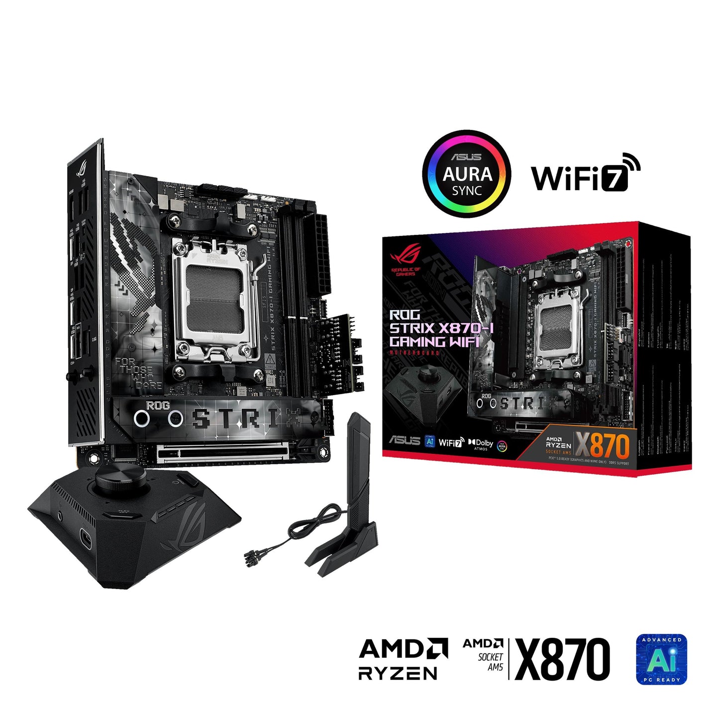 ASUS ROG STRIX X670E-I GAMING WIFI AMD X670E Mini-ITX AM5 DDR5 WiFi 6E Motherboard