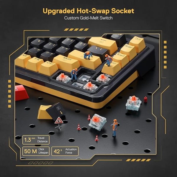 Redragon 78% Wired Gasket RGB Gaming Keyboard, 82 Keys Layout Hot-Swap Compact Mechanical Keyboard