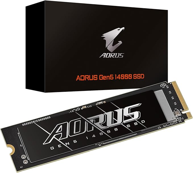 GIGABYTE AORUS Gen5 14000 1TB PCIe 5.0 NVMe M.2 SSD – Up to 14,000MB/s Extreme Speed