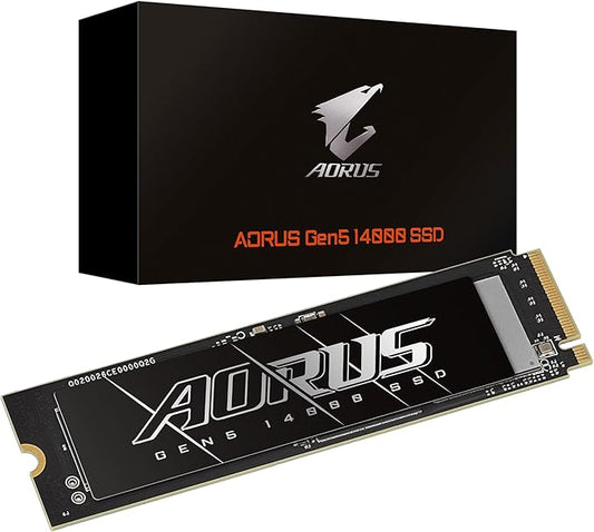 GIGABYTE AORUS Gen5 14000 1TB PCIe 5.0 NVMe M.2 SSD – Up to 14,000MB/s Extreme Speed