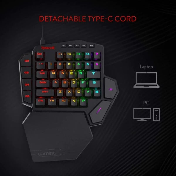 Redragon DITI K585 One Handed, Wired Mechanical Keyboard, RGB