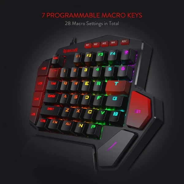 Redragon DITI K585 One Handed, Wired Mechanical Keyboard, RGB