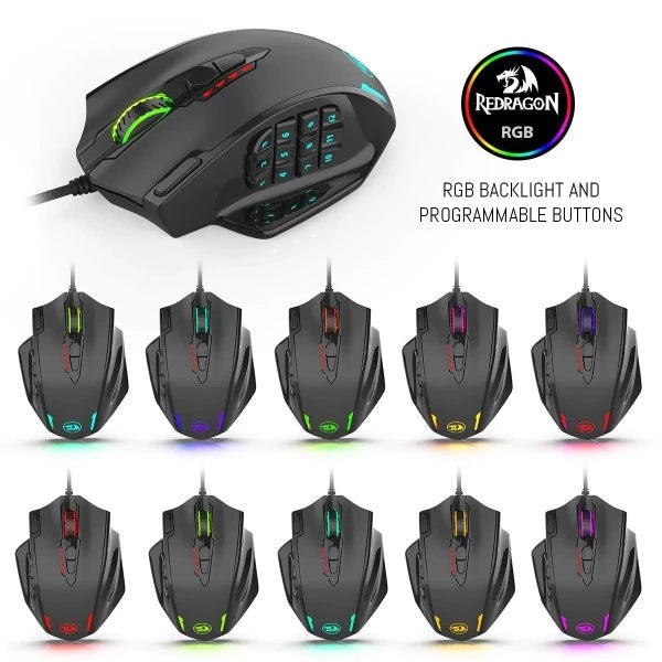 Redragon M908 Impact RGB with Side Buttons Optical Wired Gaming Mouse