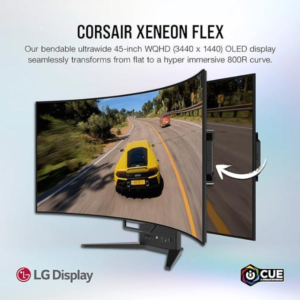 CORSAIR XENEON FLEX 45WQHD240 45-Inch OLED (3440 x1440), 240Hz Refresh Rate, Bendable Gaming Monitor