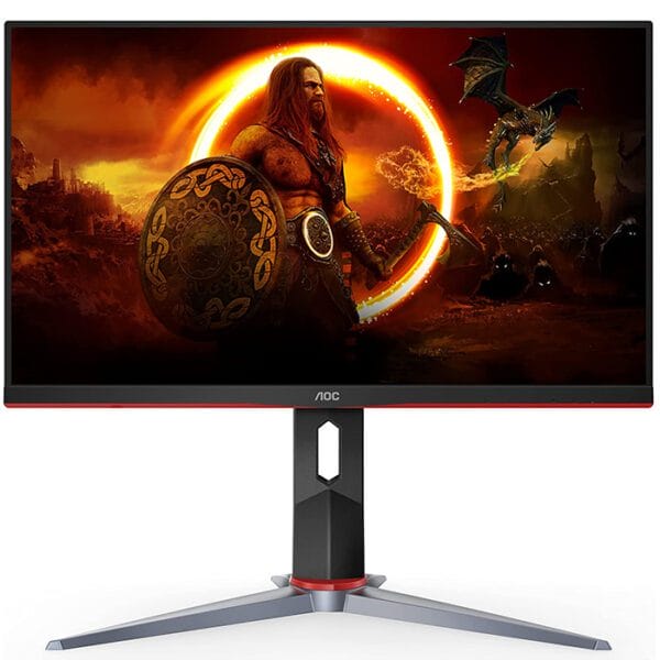 AOC 24G2SPE 24″W FLAT IPS Technology, 1920×1080, 1MS, 165HZ, AMD FreeSync Premium, 2xHDMI+VGA+Display Port, 100x100mm VESA, Height Adjustable,Black and Red