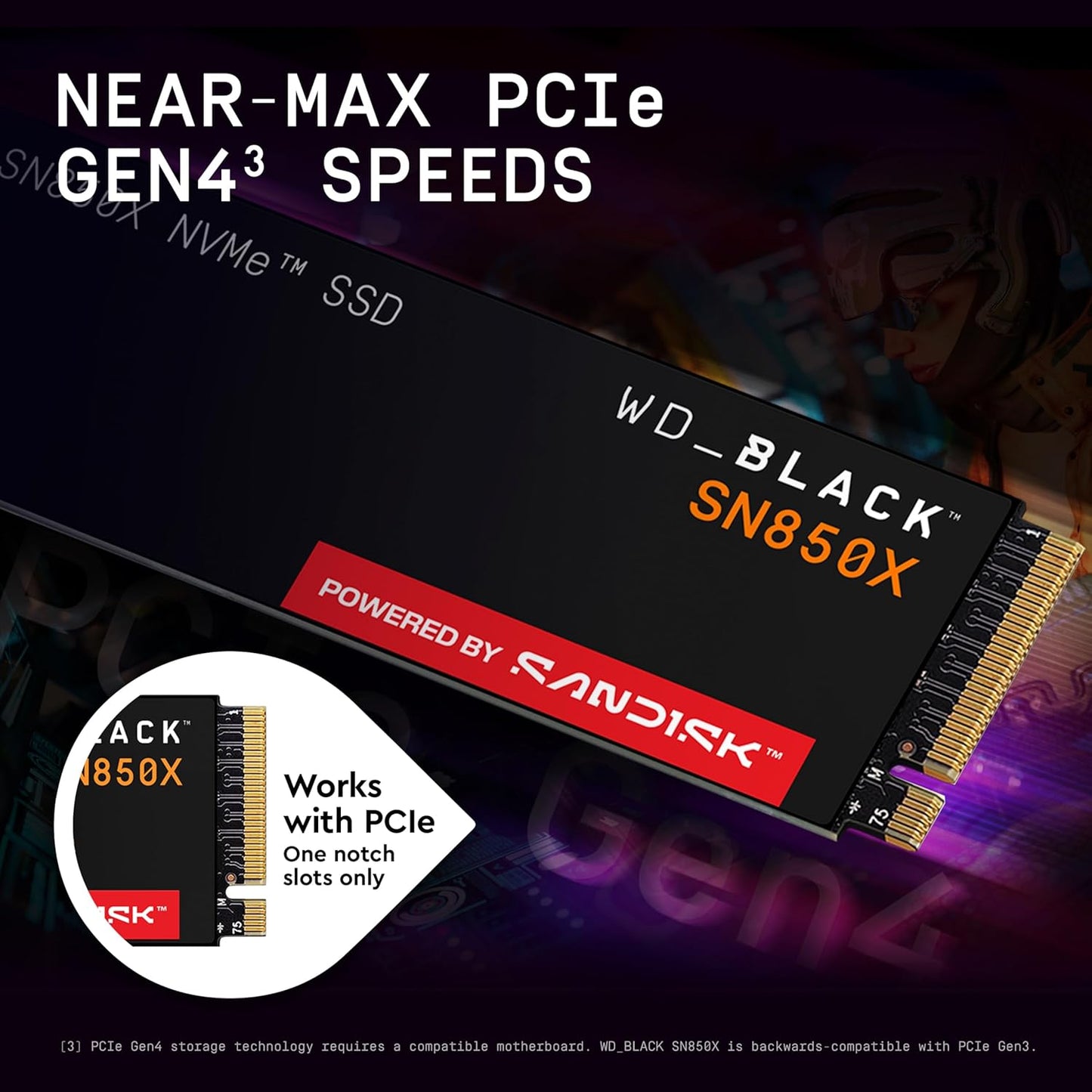WD_BLACK SN850X 4TB PCIe Gen4 NVMe M.2 Gaming SSD – Up to 7,300MB/s High Performance Storage