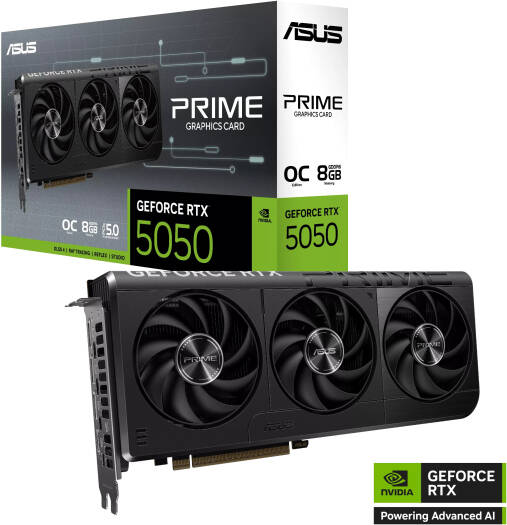 ASUS Prime GeForce RTX 5050 8GB GDDR6 OC Edition Graphics Card