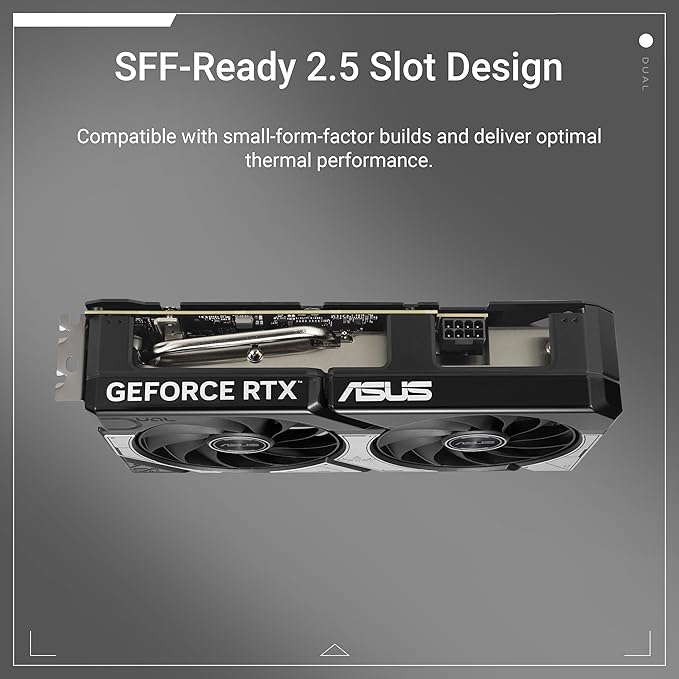 ASUS Dual GeForce RTX™ 5060 Ti OC Edition 8GB GDDR7 Gaming Graphics Card (PCIe 5.0, DLSS 4, HDMI 2.1b, 3x DisplayPort 2.1b, 2.5-Slot, Axial-tech Fan, 0dB Technology)