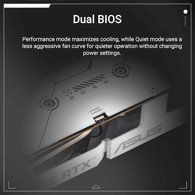 ASUS Dual GeForce RTX™ 5060 OC Edition White 8GB GDDR7 Gaming Graphics Card (PCIe 5.0, HDMI 2.1b, 3x DisplayPort 2.1b, 2.5-Slot, Dual Axial-tech Fan, 0dB Technology, DLSS 4)