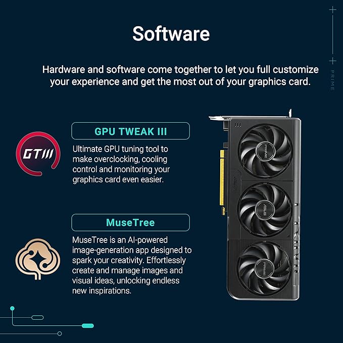 ASUS Prime GeForce RTX™ 5060 OC Edition 8GB GDDR7 Gaming Graphics Card (PCIe 5.0, DLSS 4, HDMI 2.1b, 3x DisplayPort 2.1b, 128-bit, Axial-tech Fan)