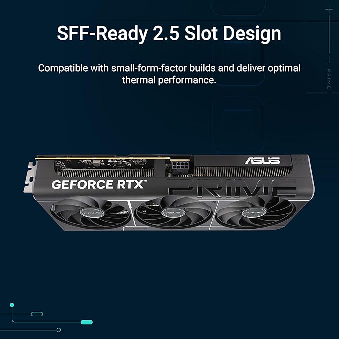 ASUS Prime GeForce RTX™ 5060 Ti OC Edition 8GB GDDR7 Gaming Graphics Card (PCIe 5.0, DLSS 4, HDMI 2.1b, 3x DisplayPort 2.1b, 2.5-Slot, SFF Ready, Dual BIOS, Axial-tech Fans)