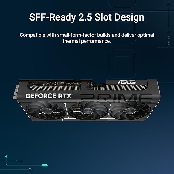 ASUS Prime GeForce RTX™ 5070 OC Edition 12GB GDDR7 Gaming Graphics Card (PCIe 5.0, DLSS 4, HDMI 2.1b, 3x DisplayPort 2.1b, 2.5-Slot, SFF Ready, Dual BIOS, Axial-tech Fans)