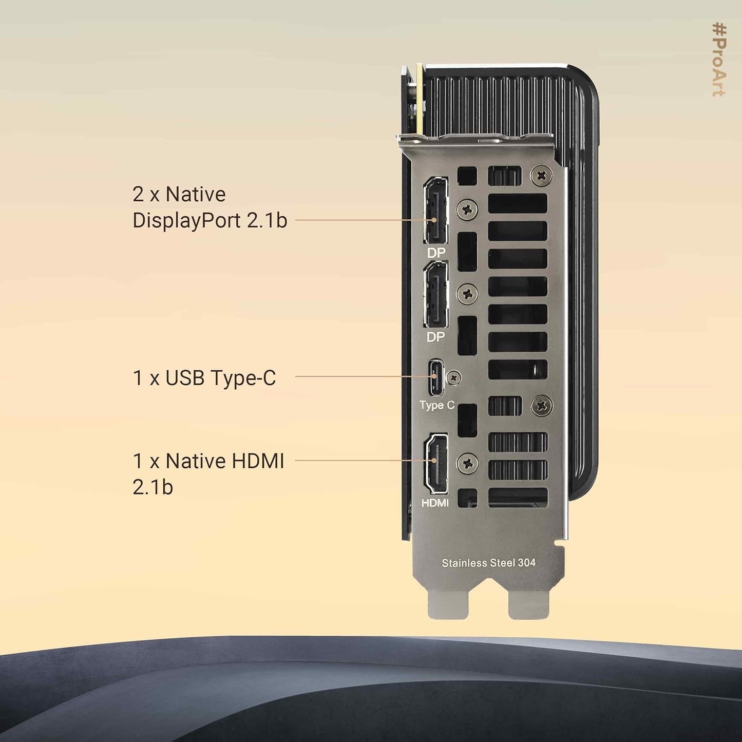 ASUS ProArt GeForce RTX™ 5080 OC Edition 16GB GDDR7 Graphics Card (PCIe 5.0, DLSS 4, USB Type-C, HDMI 2.1b, 3x DisplayPort 2.1b, 2.5-Slot, Vapor Chamber, Phase-Change Thermal Pad)