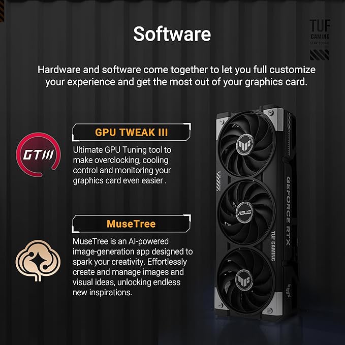 ASUS TUF Gaming GeForce RTX™ 5060 OC Edition 8GB GDDR7 Gaming Graphics Card (PCIe 5.0, DLSS 4, HDMI 2.1b, 3x DisplayPort 2.1b, 3.1-Slot, Military-grade Components)