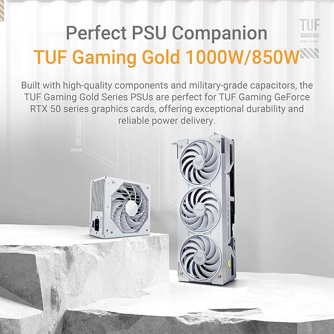 ASUS TUF Gaming GeForce RTX™ 5070 Ti OC Edition White 16GB GDDR7 Gaming Graphics Card (PCIe 5.0, DLSS 4, HDMI 2.1b, 3x DisplayPort 2.1b, 3.1-Slot, Military-grade Components, White)
