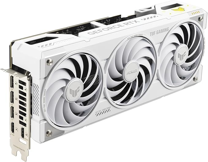 ASUS TUF Gaming GeForce RTX™ 5070 Ti BTF OC Edition White 16GB GDDR7 Gaming Graphics Card (PCIe 5.0, DLSS 4, HDMI 2.1b, 3x DisplayPort 2.1b, 3.1-Slot, Triple Fan, Military-grade, White)