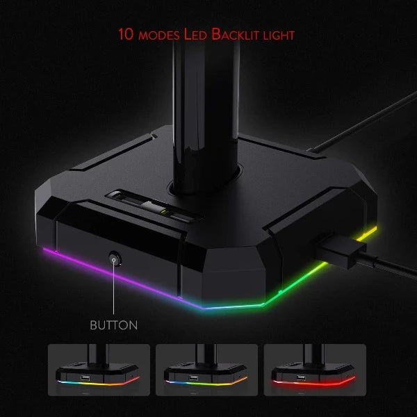 Redragon HA300 Scepter Pro Headset Stand RGB Backlit Gaming Headphone Stand