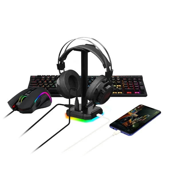 Redragon HA300 Scepter Pro Headset Stand RGB Backlit Gaming Headphone Stand