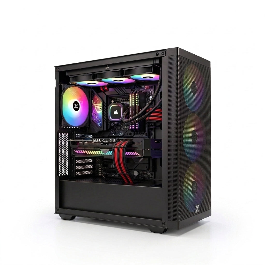 Emarat Gamers Gaming PC – Ryzen 7 9700X, RTX 5060 Ti 16GB, 32GB DDR5 6000MHz, 1TB NVMe SSD, 750W PSU, 240mm Liquid Cooler, RGB Case