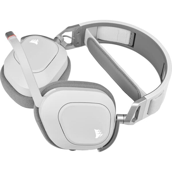CORSAIR HS80 RGB WIRELESS Premium Gaming Headset with Spatial Audio, White