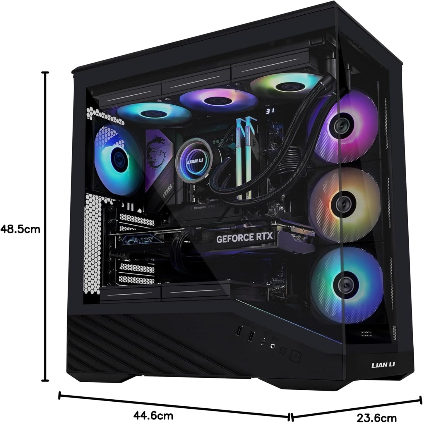 Emarat Gamers Gaming PC – i5‑14400F, RTX 5060 Ti 16GB, 16GB DDR5 6000MHz, 1TB NVMe SSD, Wi‑Fi, 240mm Liquid Cooler, Lian Li Case