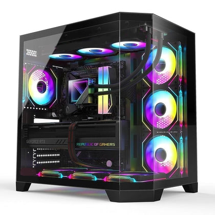 Emarat Gamers Gaming PC – Intel Core i9‑14700KF, RTX 5080 16GB, 32GB DDR5 6000MHz, 1TB NVMe SSD, Dual PSU 850W+1000W, Tortox Prism X 7‑ARGB