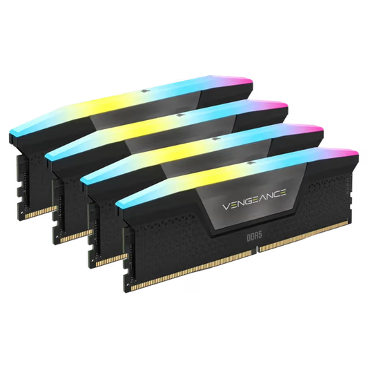 Corsair VENGEANCE RGB 192GB (4x48GB) DDR5‑5200 CL38 Desktop Memory Kit – Black – CMH192GX5M4B5200C38