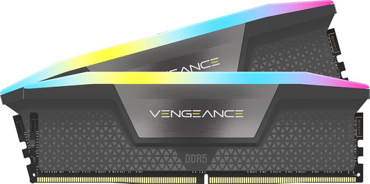 Corsair VENGEANCE RGB 32GB (2x16GB) DDR5‑6000 CL36 Desktop Memory Kit – Grey – AMD EXPO / Intel XMP – CMH32GX5M2E6000Z36
