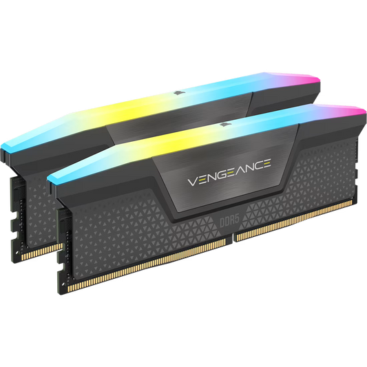 Corsair VENGEANCE RGB 96GB (2x48GB) DDR5‑6000 CL36 Desktop Memory Kit – Grey – AMD EXPO & Intel XMP – CMH96GX5M2E6000Z36
