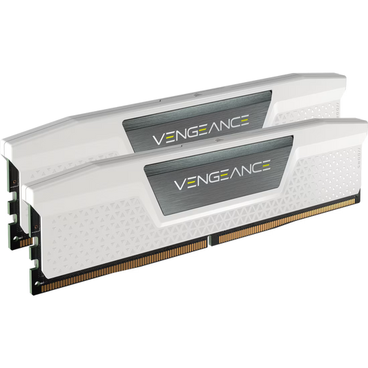 Corsair VENGEANCE 32GB (2x16GB) DDR5‑5200 CL40 Desktop Memory Kit – White – Intel XMP – CMK32GX5M2B5200C40W