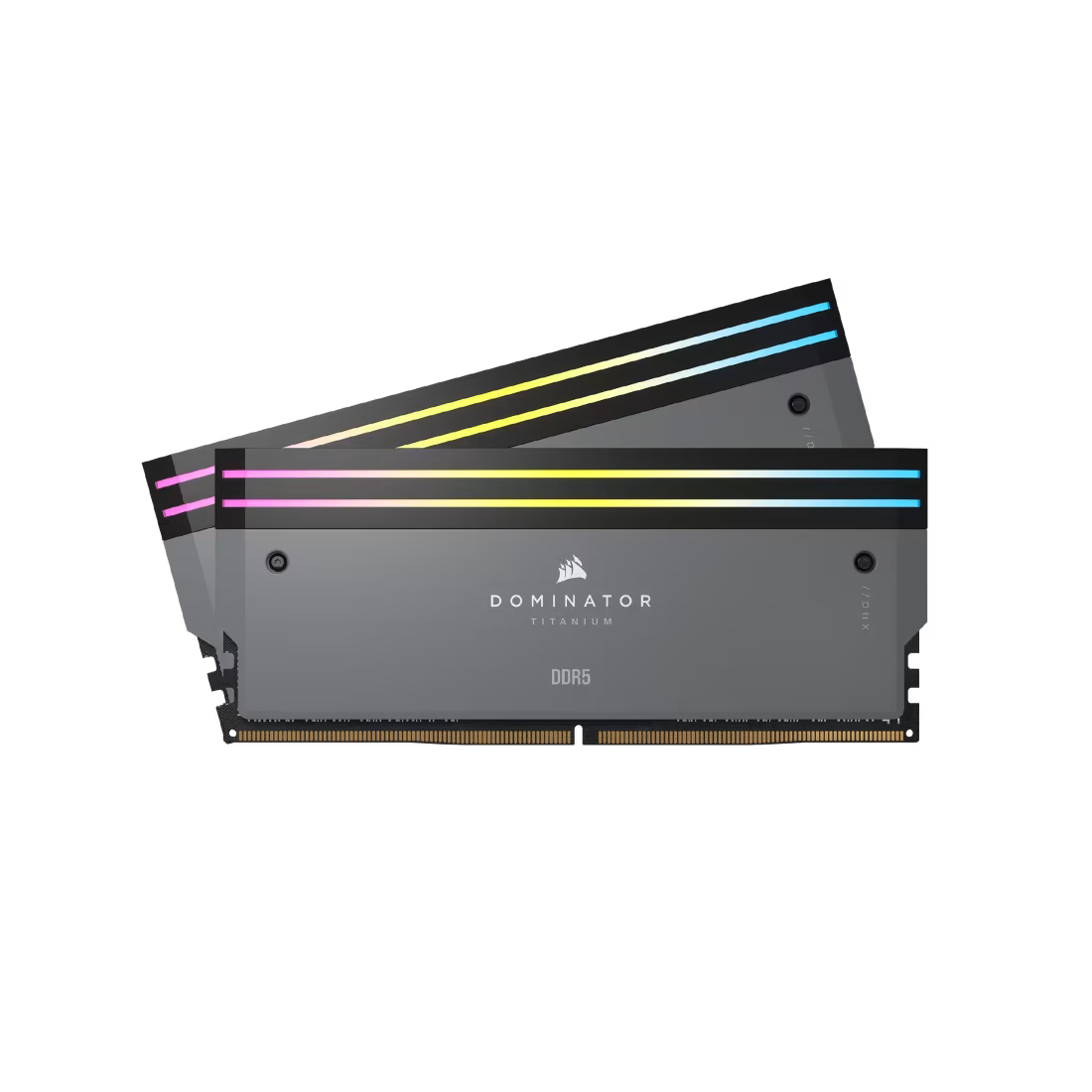Corsair DOMINATOR TITANIUM RGB 32GB (2x16GB) DDR5‑6000 CL30 Desktop Memory Kit – Gray – AMD EXPO & Intel XMP – CMP32GX5M2B6000Z30