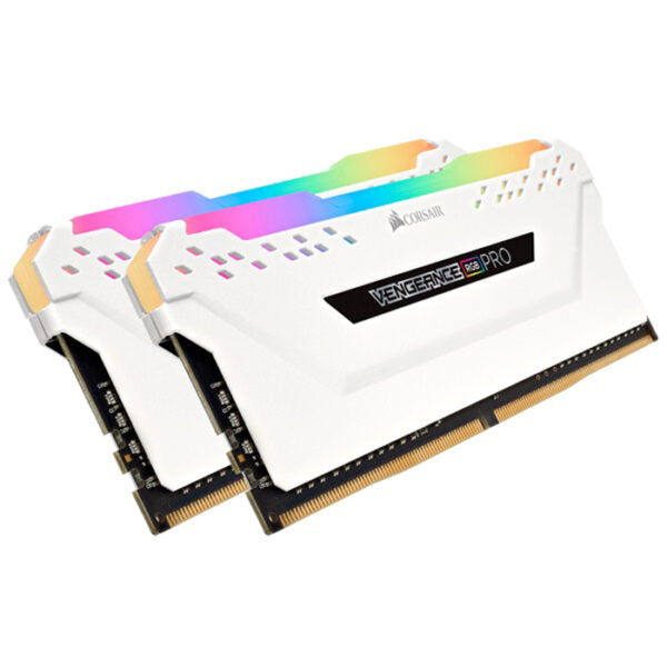 CORSAIR VENGEANCE RGB PRO 32GB (2 x 16GB) DDR4 DRAM 3200MHz C16 Memory Kit — White