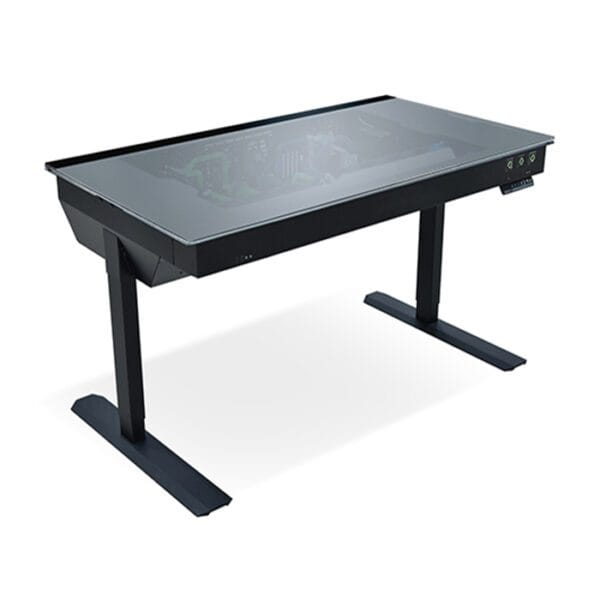 LIAN LI DK-05FX UK Dual eATX Tempered Glass RGB Desk – Black