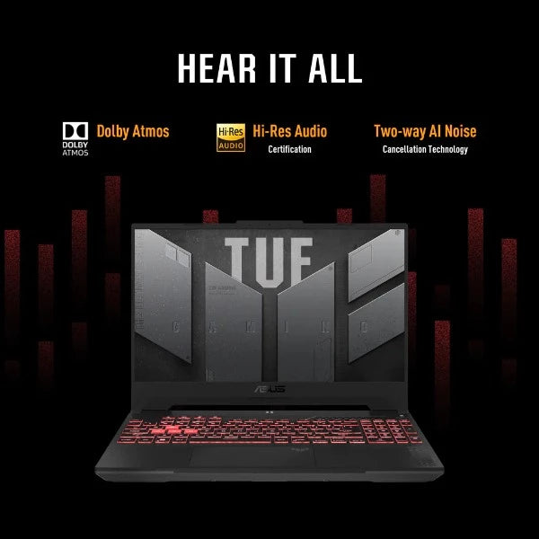 ASUS TUF GAMING A15 FA507XI-LP018W | AMD Ryzen9 7940HS, 16GB RAM, 1TB SSD, 8GB NVIDIA RTX 4070, 15.6"FHD 144Hz, Win11 Home, Eng-Arab K/B, Gray