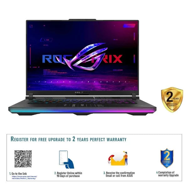 ASUS ROG STRIX SCAR 16 G634JZ-NM063W | Core i9 13980HX, 32GB RAM, 2TB SSD, 16" WQXGA(2560x1600) 240Hz, 12GB NVIDIA RTX 4080, Win11 Home, Eng-Arb K/B, Black +Backpack