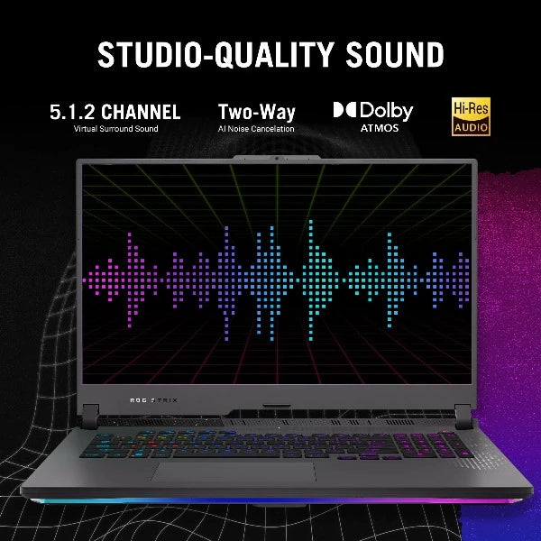 ASUS ROG STRIX G713PI-LL032W | Ryzen 9 7945HX, 32GB RAM, 1TB SSD, 17.3" WQHD(2560x1440) 240Hz, 8GB NVIDIA RTX 4070, Win11 Home, Eng-Arb K/B, Black