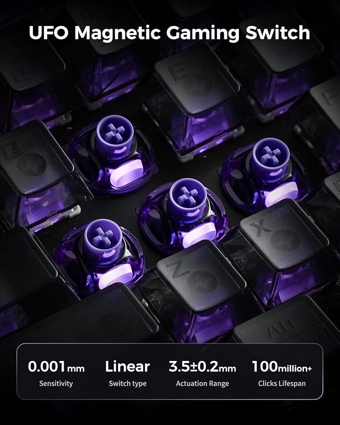 GravaStar Mercury V60 Pro 60% Hall Effect Magnetic Switch Gaming Keyboard - GunMetal