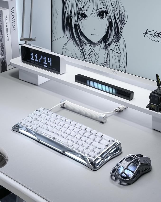 GravaStar Mercury V60 Pro 60% Hall Effect Magnetic Switch Gaming Keyboard - Chrome Silver