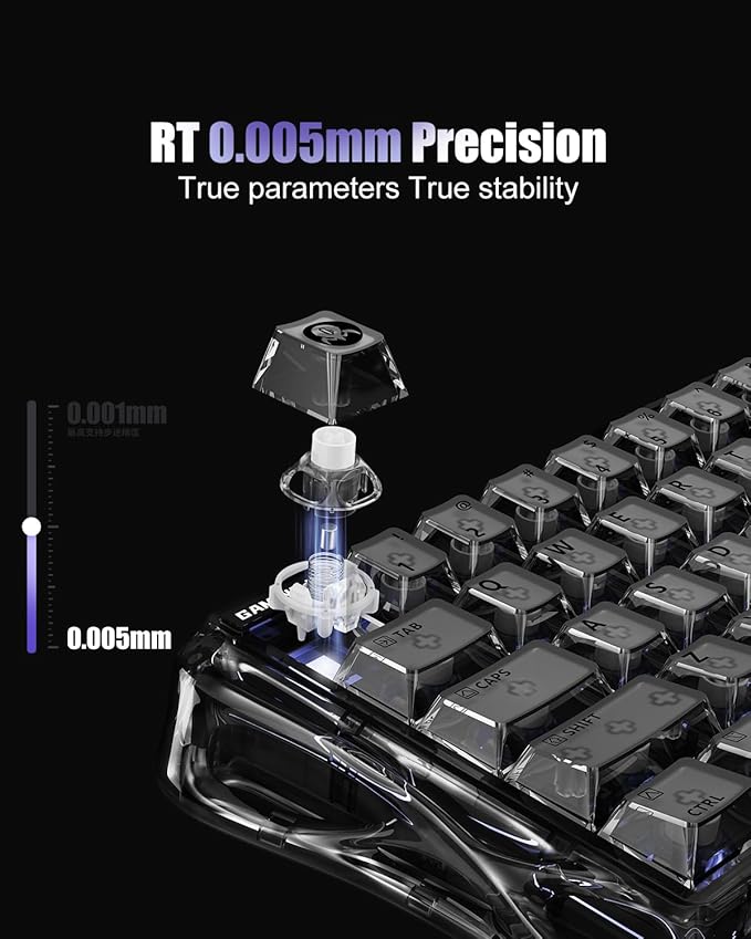 GravaStar Mercury V60 60% Hall Effect Magnetic Switch Gaming Keyboard - Onyx Crystal