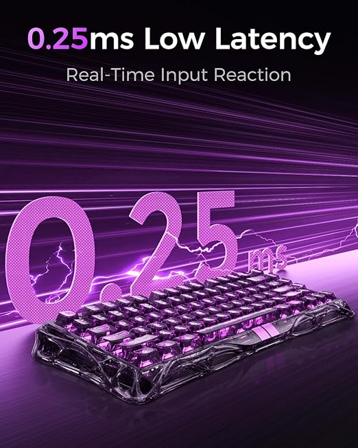 GravaStar Mercury V75 Lite 75% Hall Effect Magnetic Switch Gaming Keyboard - Transparent Black