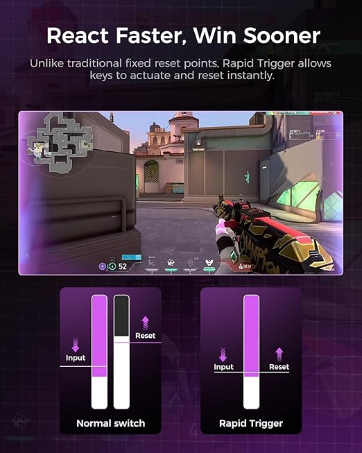GravaStar Mercury V75 Lite 75% Hall Effect Magnetic Switch Gaming Keyboard - Transparent Black
