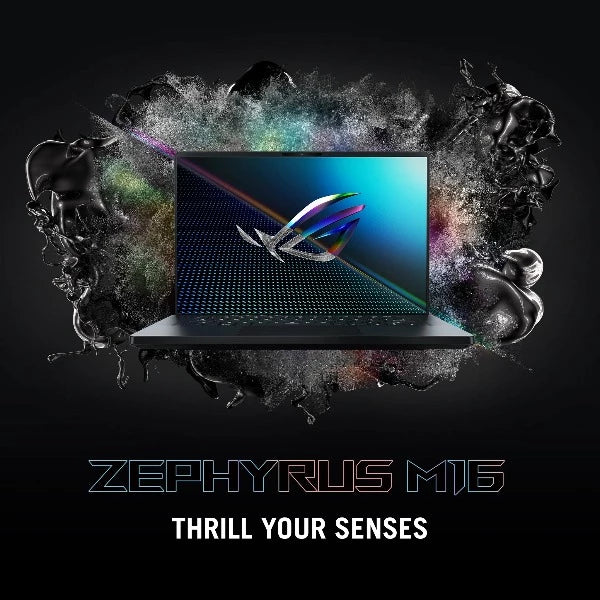 ASUS ROG ZEPHYRUS M16 GU603ZM-LS047W | Intel Core i7 12700H 2.3Ghz, 16GB RAM, 1TB SSD, 16.0" WUXGA 165HZ, 6GB NVIDIA Geforce RTX 3060, Wireless, Bluetooth, Camera, Win 11 Home, Eng- Arab Keyboard, Asus Backpack, 2 Years ASUS Warranty.