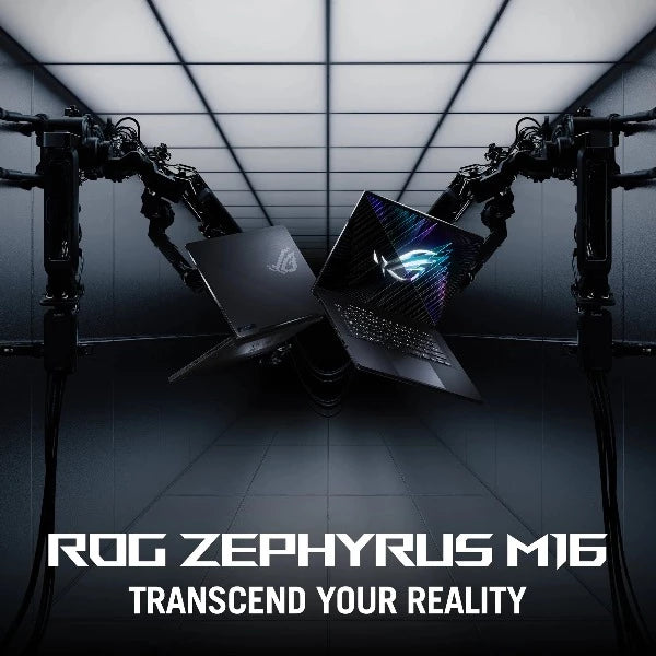ASUS ROG ZEPHYRUS M16- GU604VZ-N4055W | Core i9 13900H, 32GB RAM, 1TB SSD, 16" WQXGA(2560x1600) 240Hz, 12GB NVIDIA RTX 4080, Win11 Home, Eng-Arb K/B, Black +Backpack