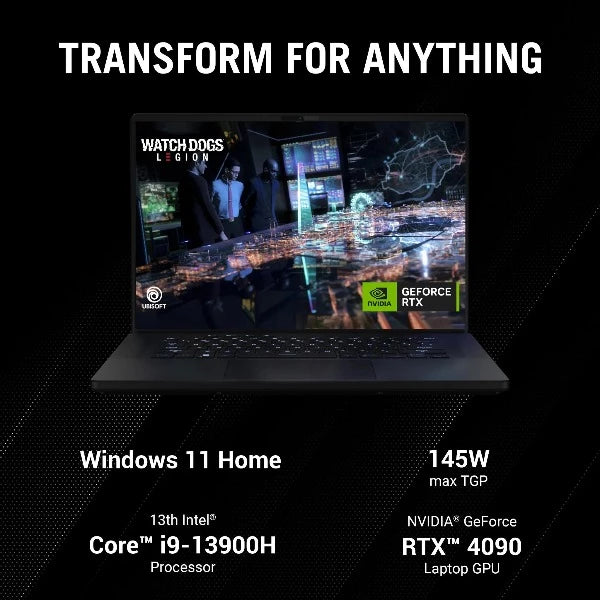 ASUS ROG ZEPHYRUS M16- GU604VZ-N4055W | Core i9 13900H, 32GB RAM, 1TB SSD, 16" WQXGA(2560x1600) 240Hz, 12GB NVIDIA RTX 4080, Win11 Home, Eng-Arb K/B, Black +Backpack