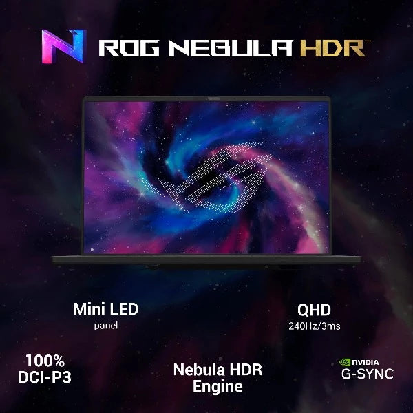 ASUS ROG ZEPHYRUS M16- GU604VZ-N4055W | Core i9 13900H, 32GB RAM, 1TB SSD, 16" WQXGA(2560x1600) 240Hz, 12GB NVIDIA RTX 4080, Win11 Home, Eng-Arb K/B, Black +Backpack