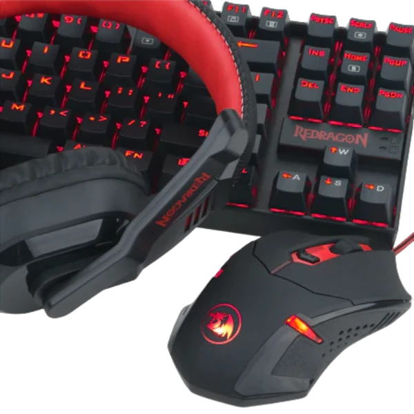 Redragon 4in1 combo: K552-2+M601+H120+P001, w/adapter